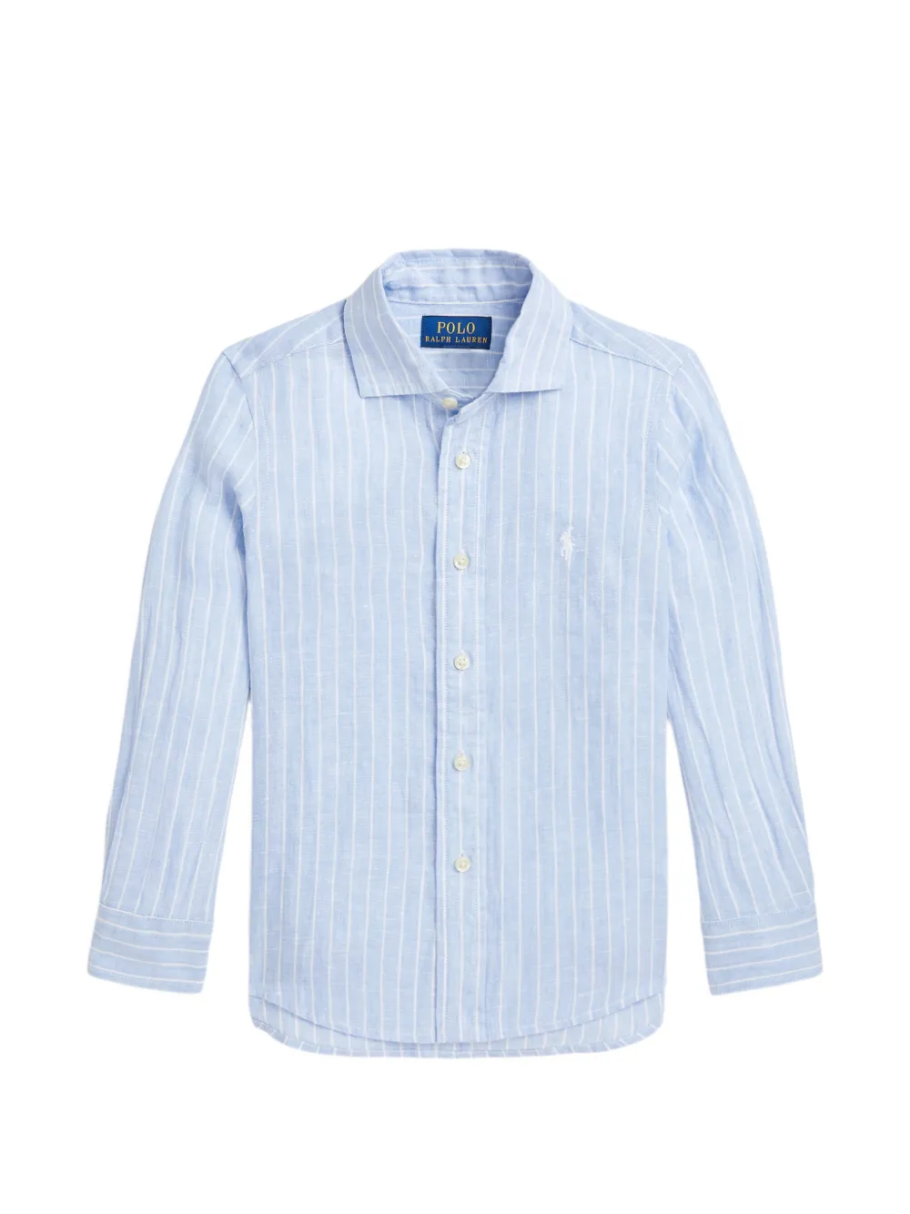 POLO RALPH LAUREN KIDS vertical-stripe linen shirt - Blau
