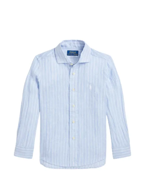 POLO RALPH LAUREN KIDS vertical-stripe linen shirt