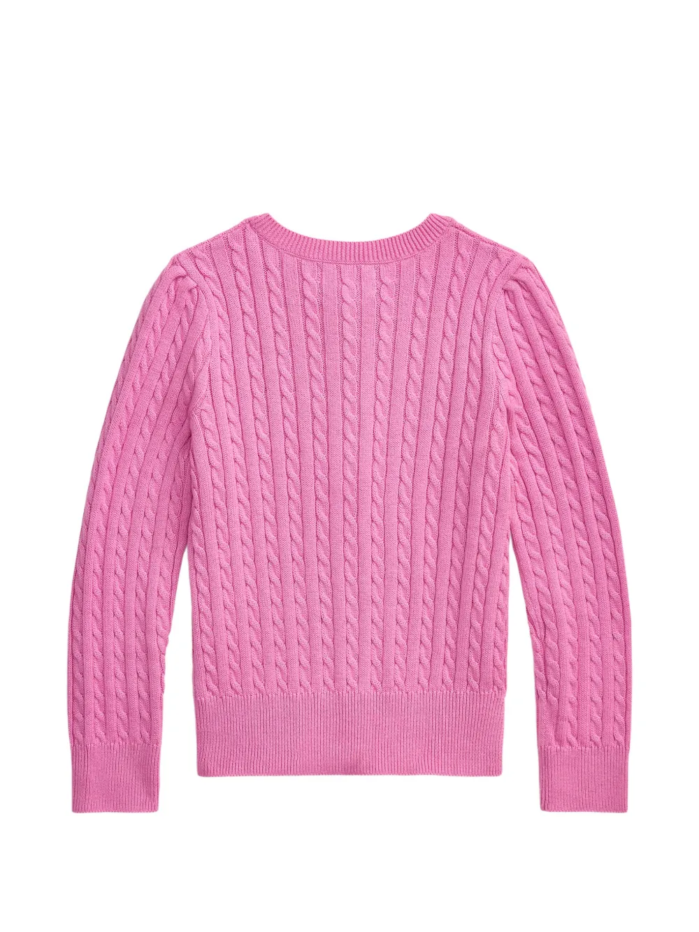 POLO RALPH LAUREN KIDS cable-knit Pony motif cardigan Roze