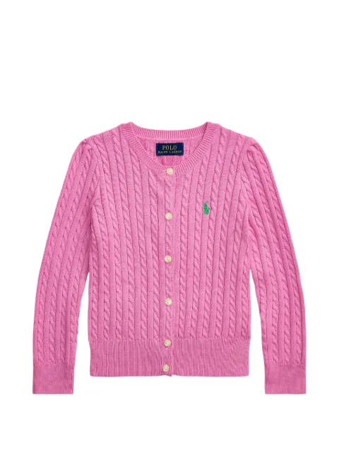 POLO RALPH LAUREN KIDS cable-knit Pony motif cardigan