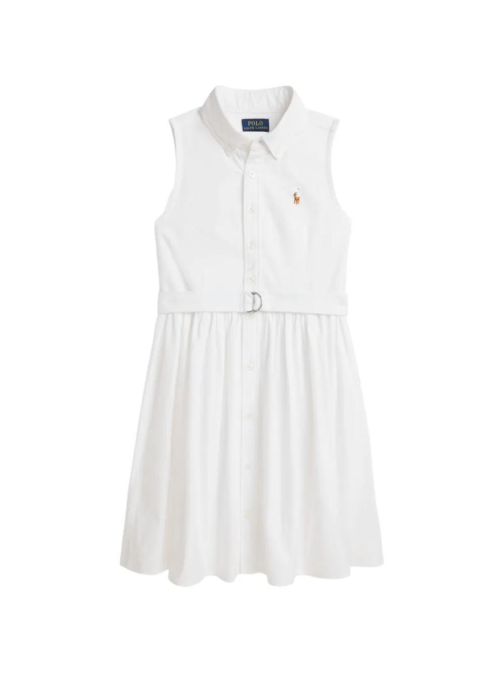 POLO RALPH LAUREN KIDS belted sleeveless dress - Weiß
