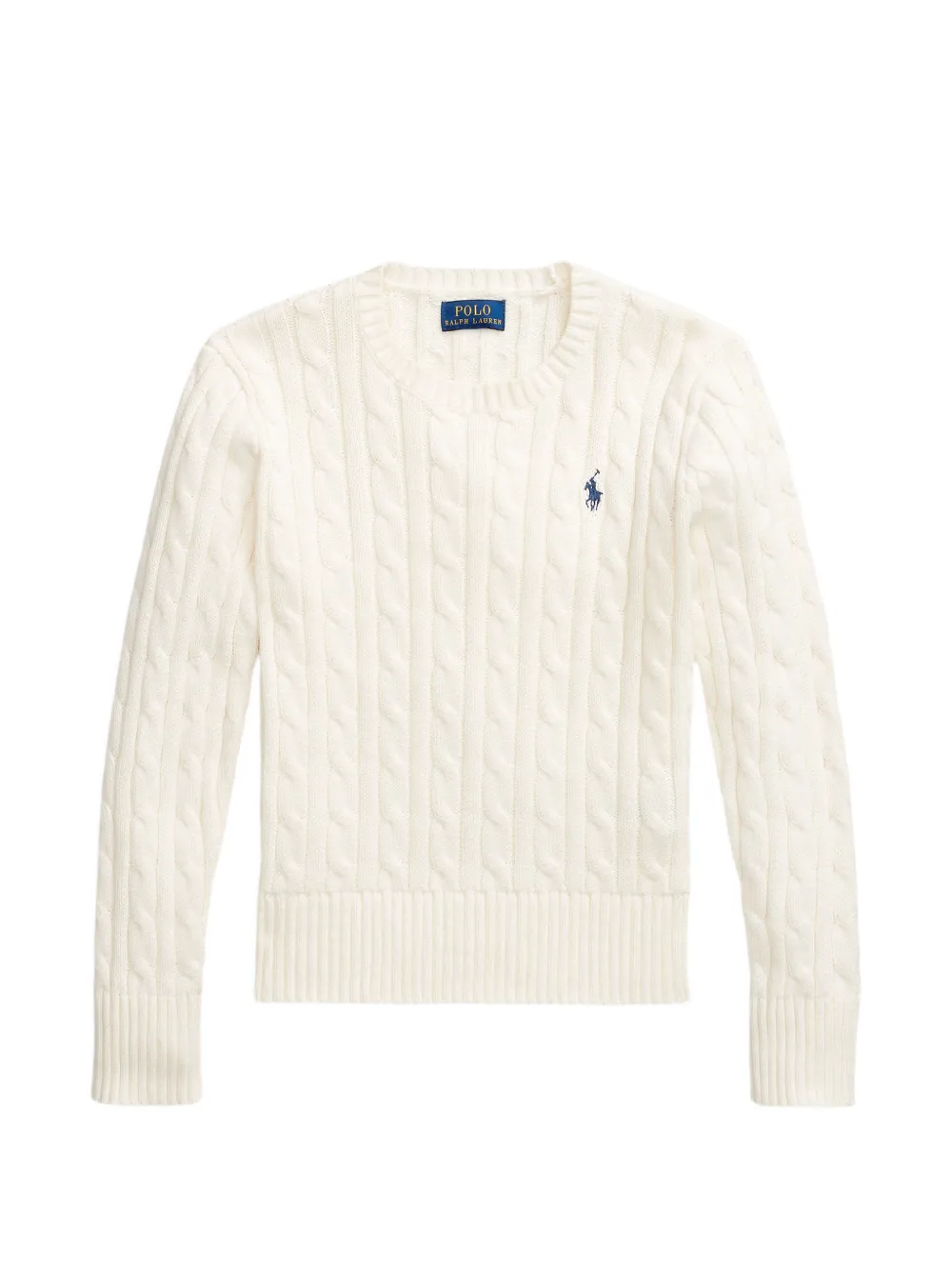 POLO RALPH LAUREN KIDS cable-knit cotton sweater - Toni neutri