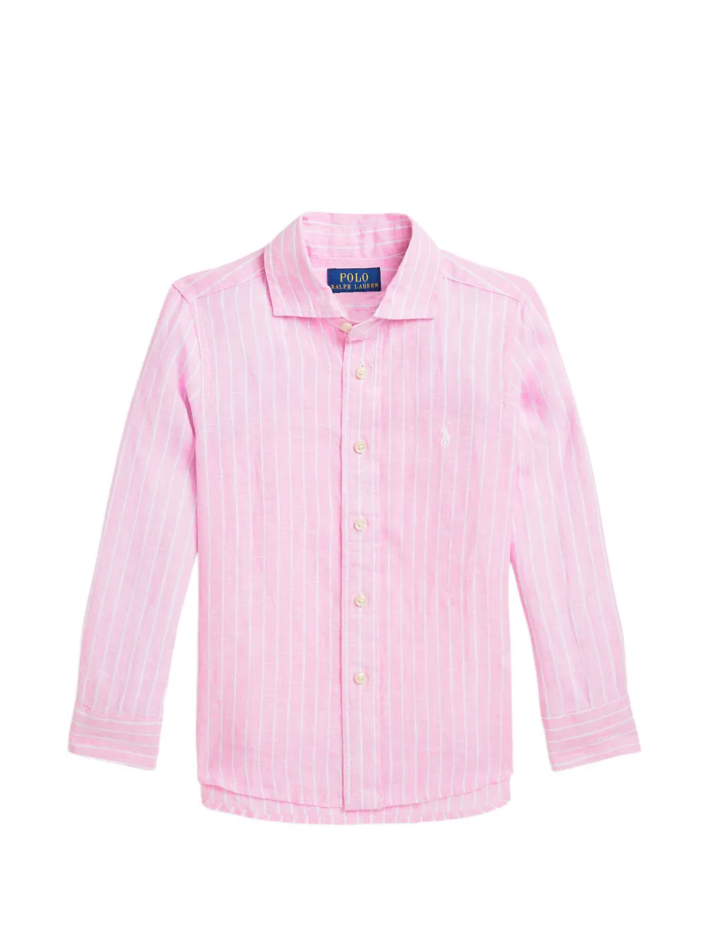 POLO RALPH LAUREN KIDS striped linen shirt - Rosa