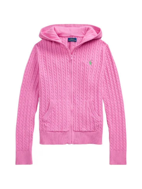 POLO RALPH LAUREN KIDS Felpa in cotone a trecce con cappuccio