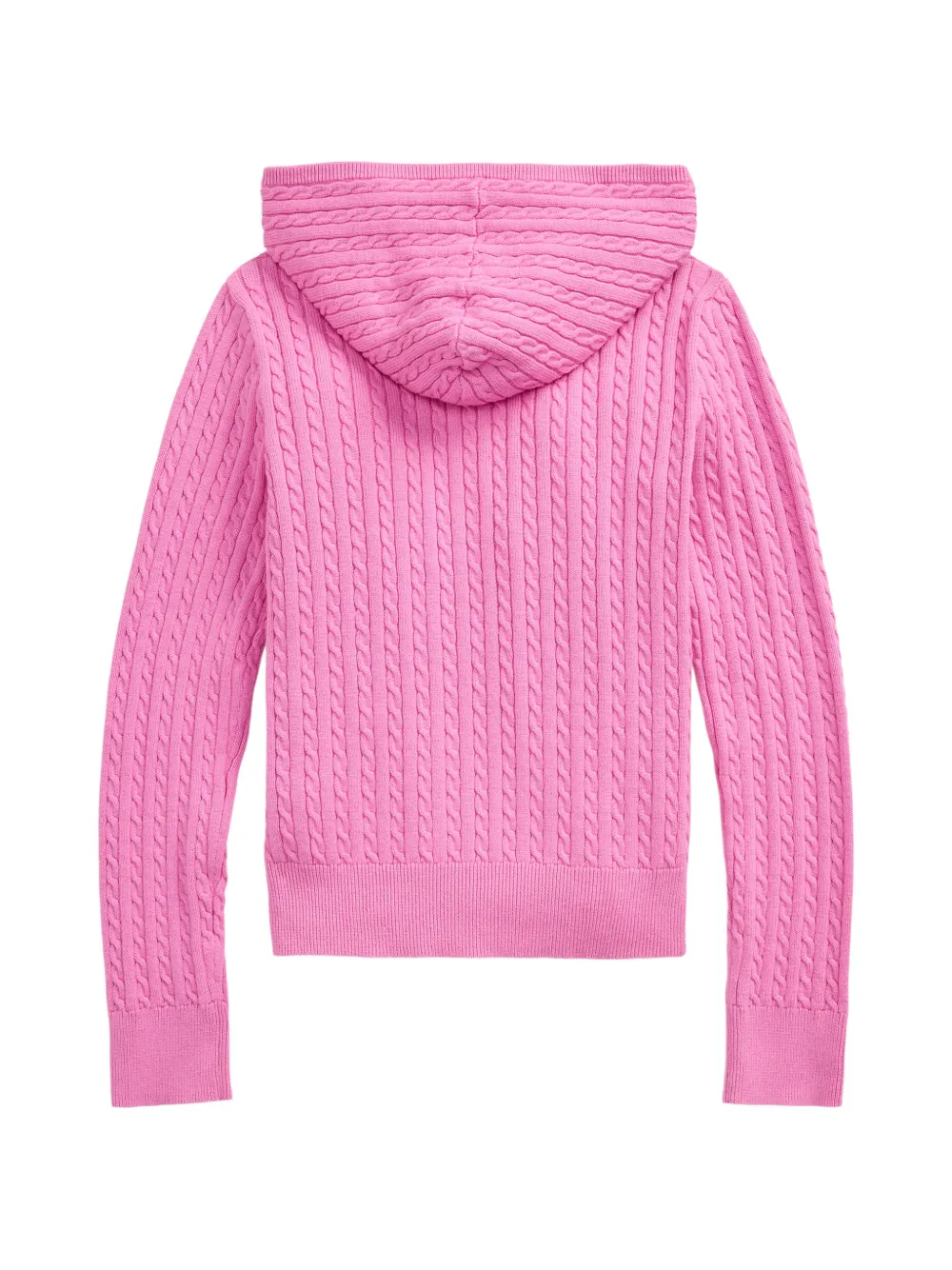 POLO RALPH LAUREN KIDS cable-knit cotton hoodie Roze