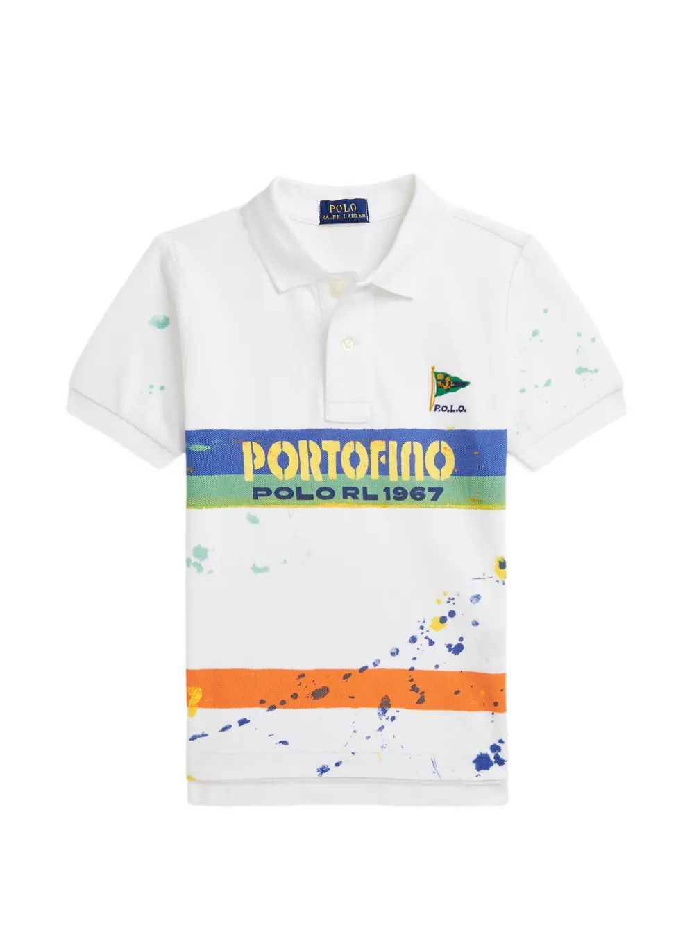 POLO RALPH LAUREN KIDS graphic-print polo shirt - Bianco