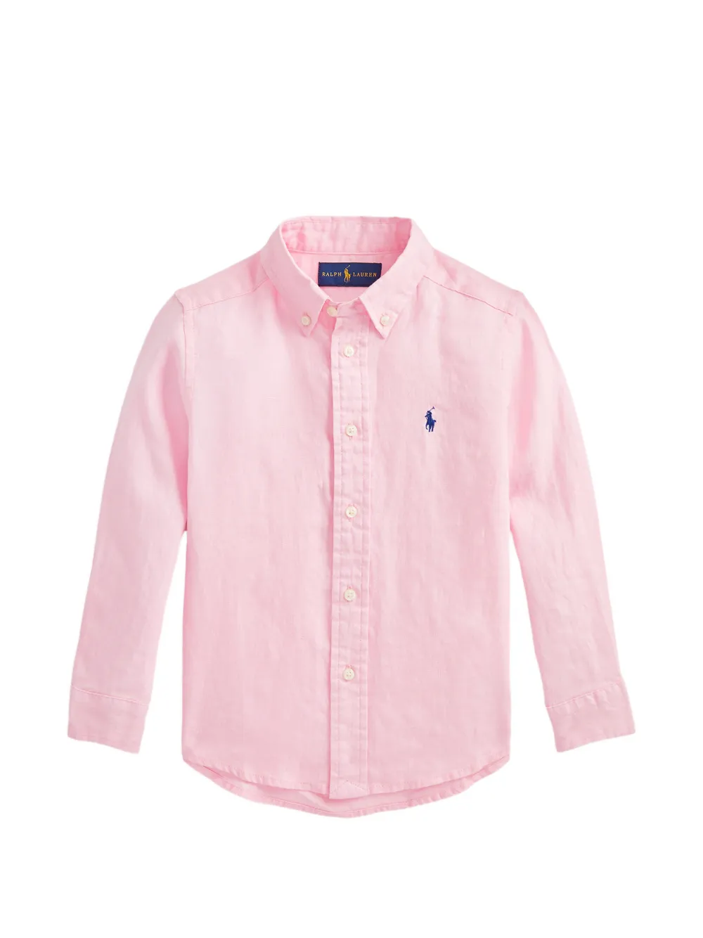 POLO RALPH LAUREN KIDS embroidered-logo button-down shirt - Rosa
