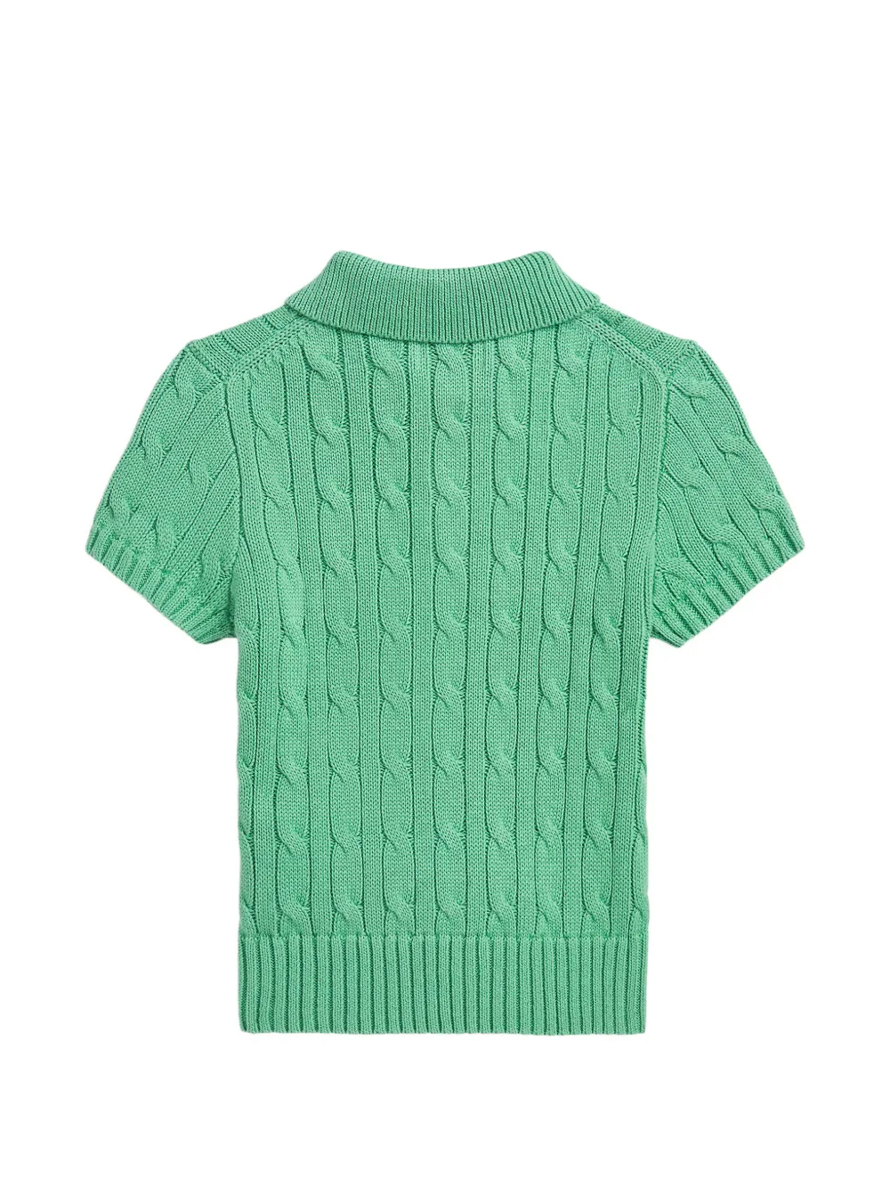 POLO RALPH LAUREN KIDS cable-knit polo shirt Groen