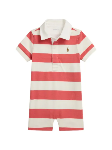 POLO RALPH LAUREN KIDS striped short-sleeve romper