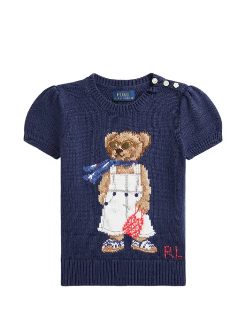 POLO RALPH LAUREN KIDS Polo Bear puff-sleeve T-shirt