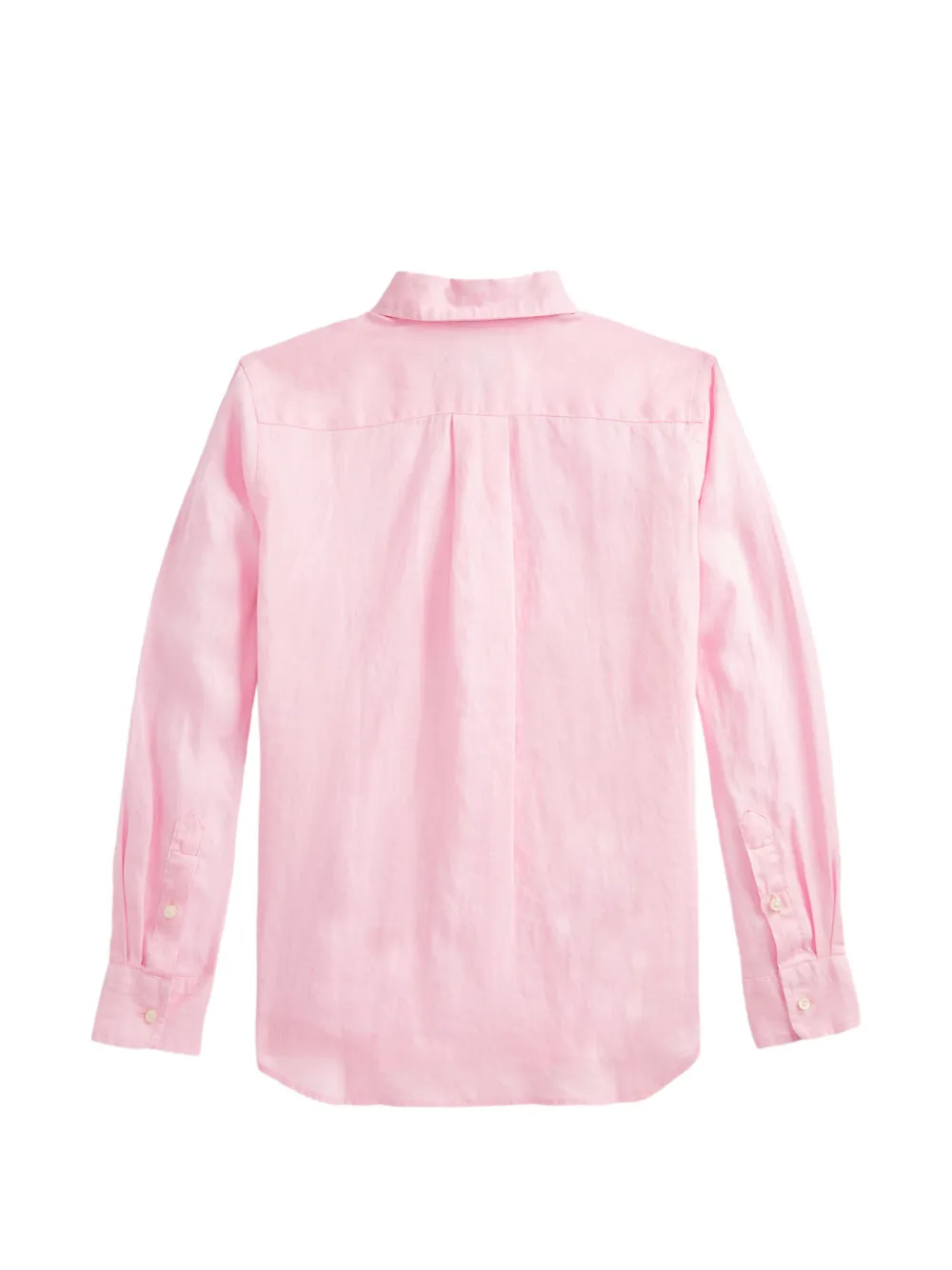 POLO RALPH LAUREN KIDS Pony-embroidered linen shirt Roze