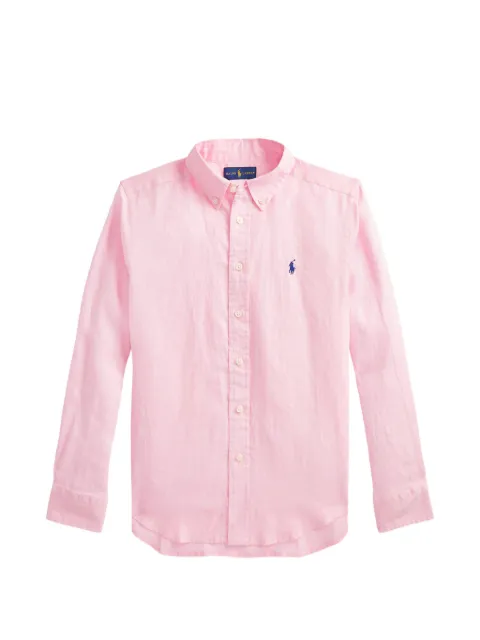 POLO RALPH LAUREN KIDS Pony-embroidered linen shirt