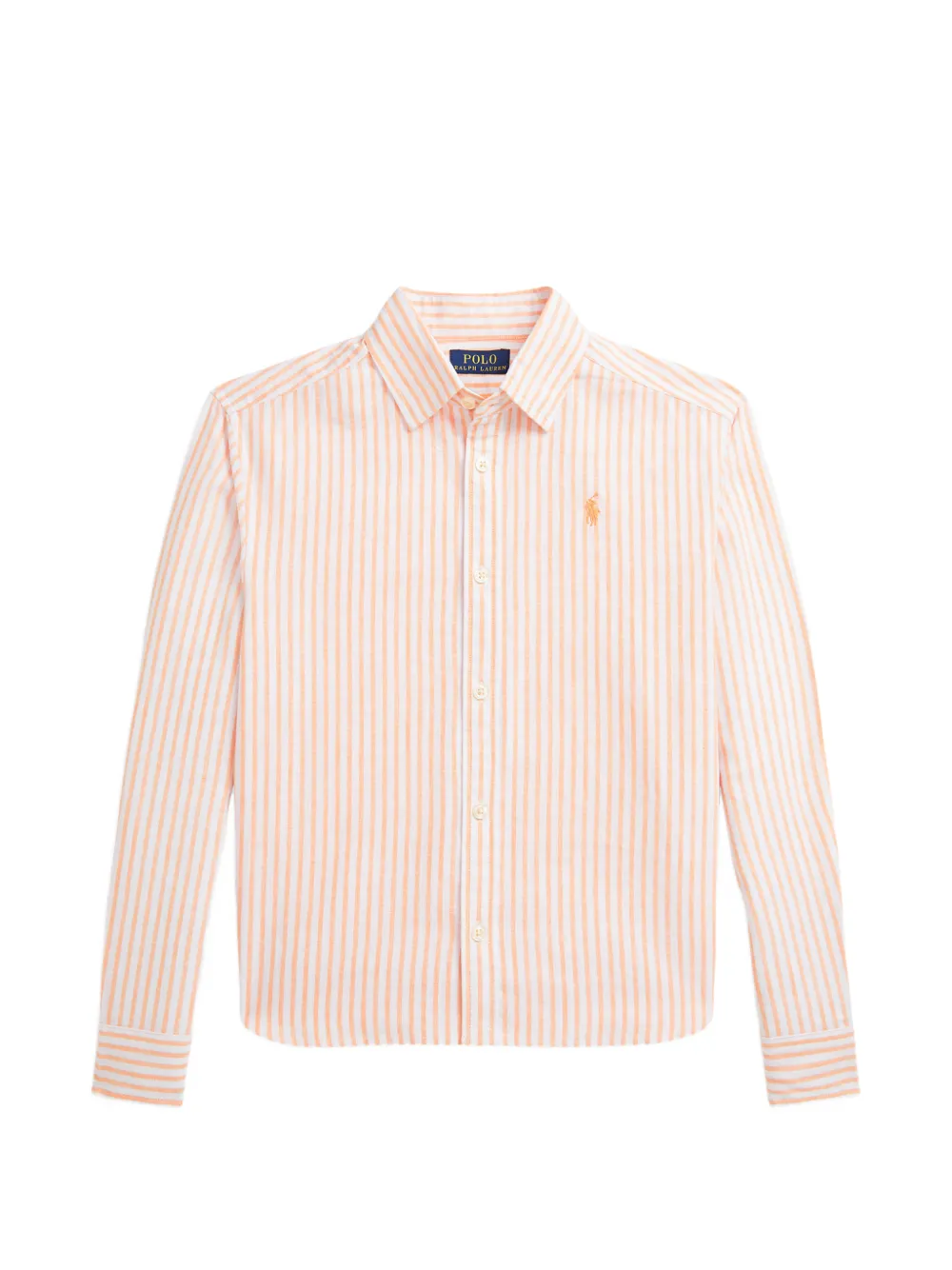 POLO RALPH LAUREN KIDS striped embroidered-logo shirt - Weiß