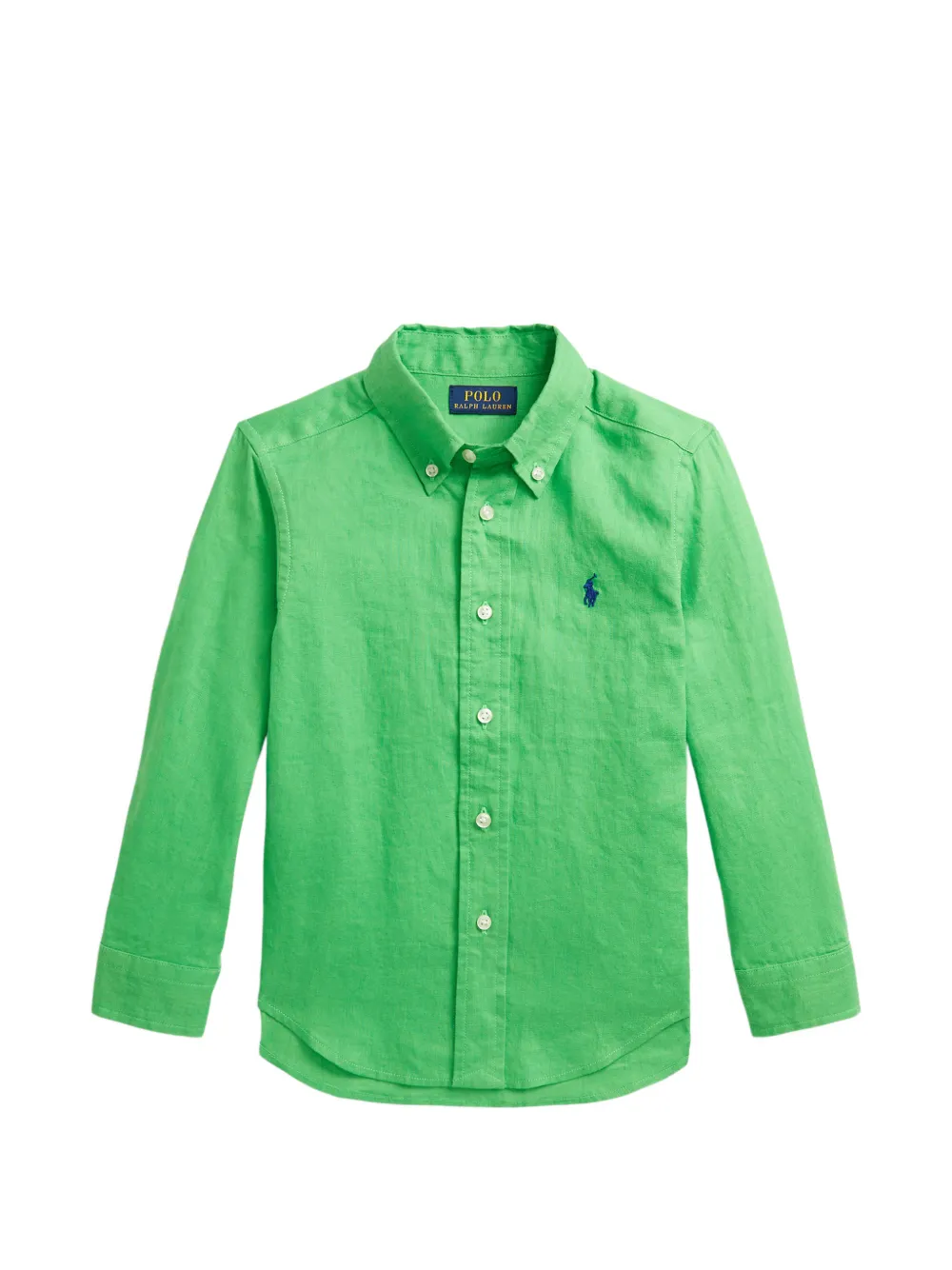 POLO RALPH LAUREN KIDS embroidered-logo button-down shirt - Verde