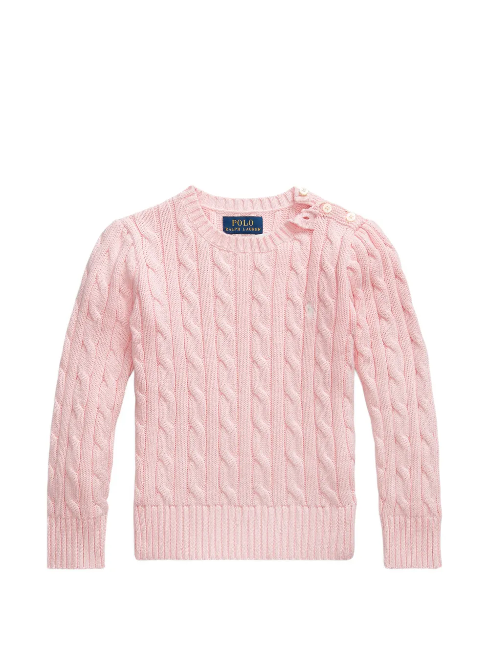 POLO RALPH LAUREN KIDS cable-knit cotton jumper - Rosa