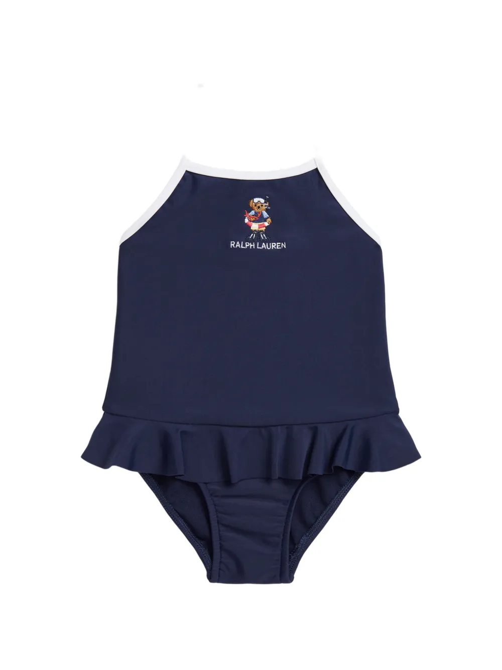 POLO RALPH LAUREN KIDS Polo Bear ruffled swimsuit - Blau