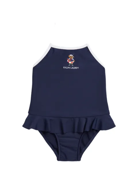 POLO RALPH LAUREN KIDS Polo Bear ruffled swimsuit