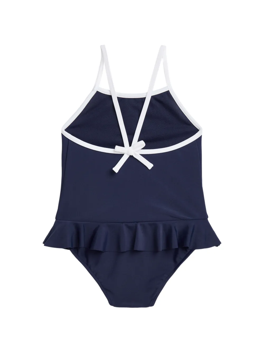 POLO RALPH LAUREN KIDS Polo Bear ruffled swimsuit Blauw