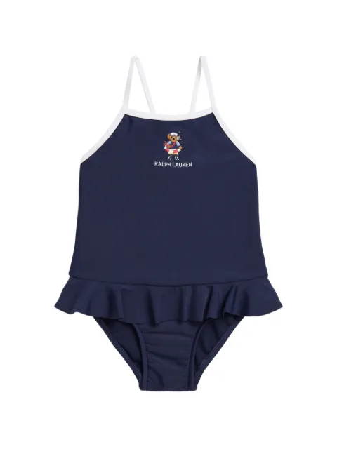 POLO RALPH LAUREN KIDS Polo Bear ruffled swimsuit