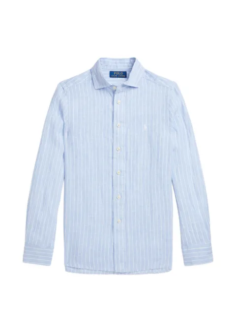 POLO RALPH LAUREN KIDS camisa con motivo de rayas verticales