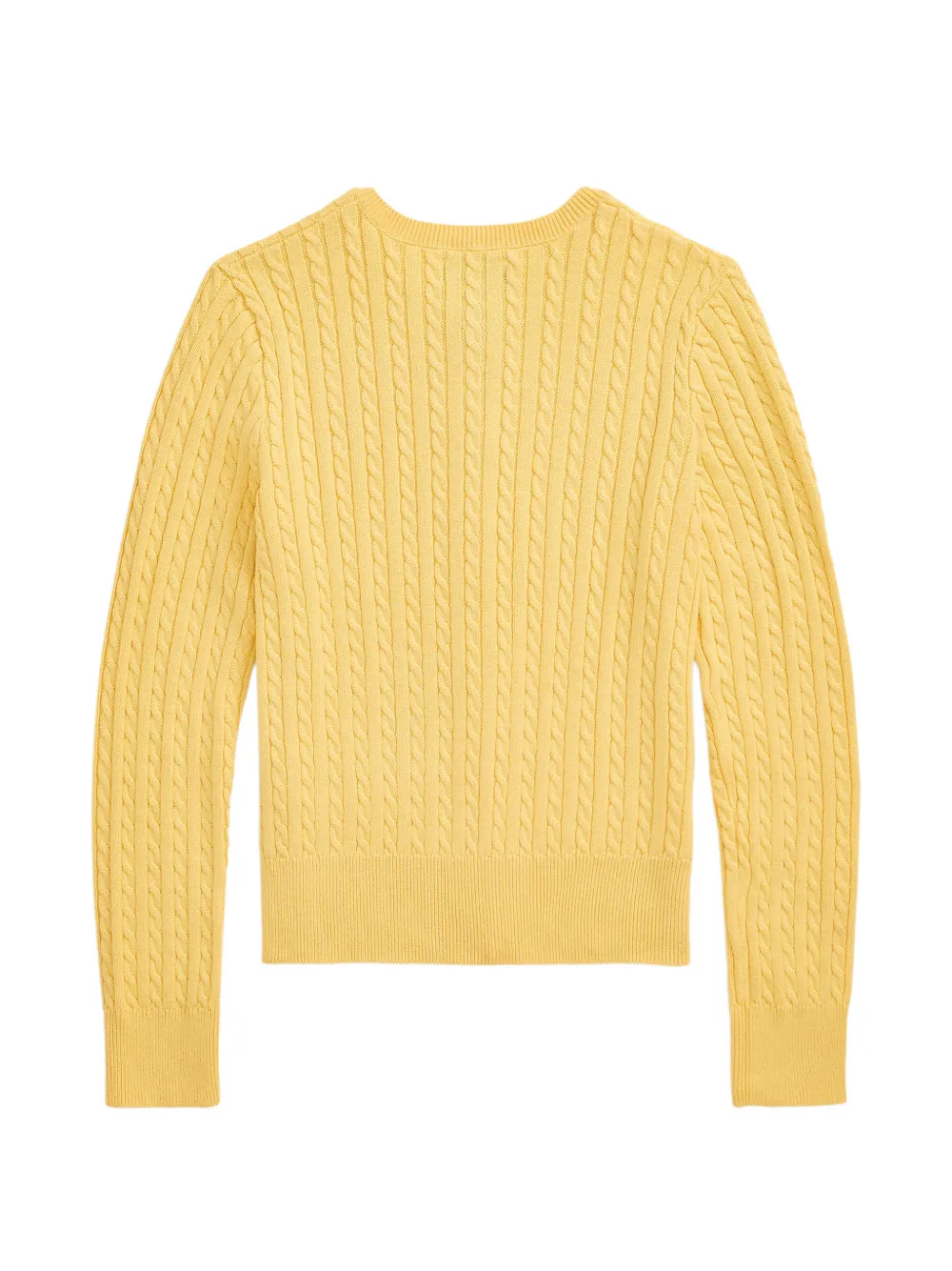 POLO RALPH LAUREN KIDS cable-knit embroidered-logo cardigan Geel