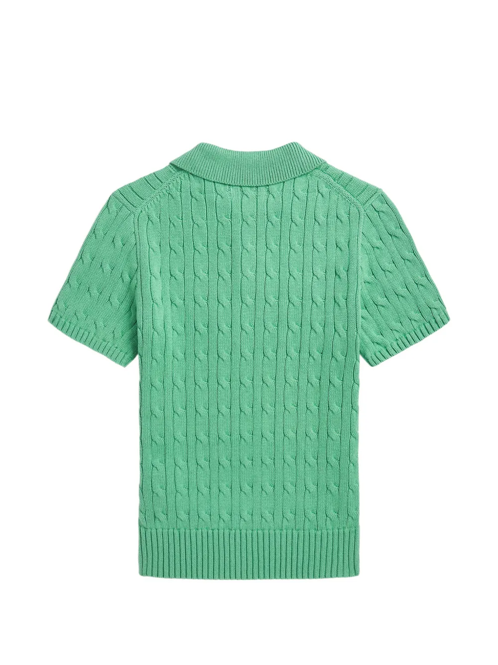 POLO RALPH LAUREN KIDS cable-knit polo shirt Groen