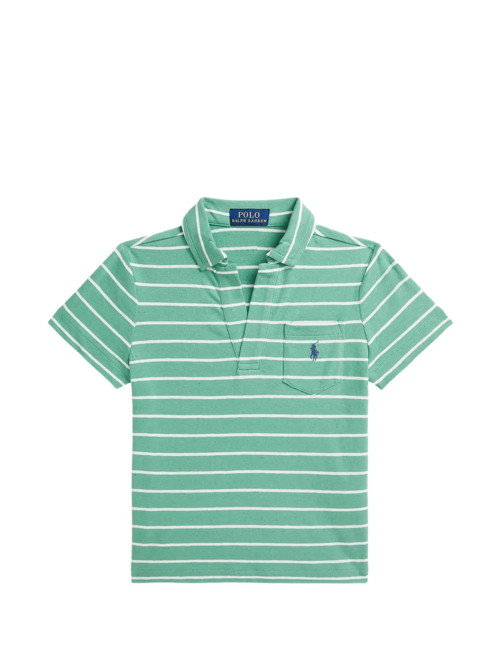 POLO RALPH LAUREN KIDS striped polo-collar T-shirt - Grün