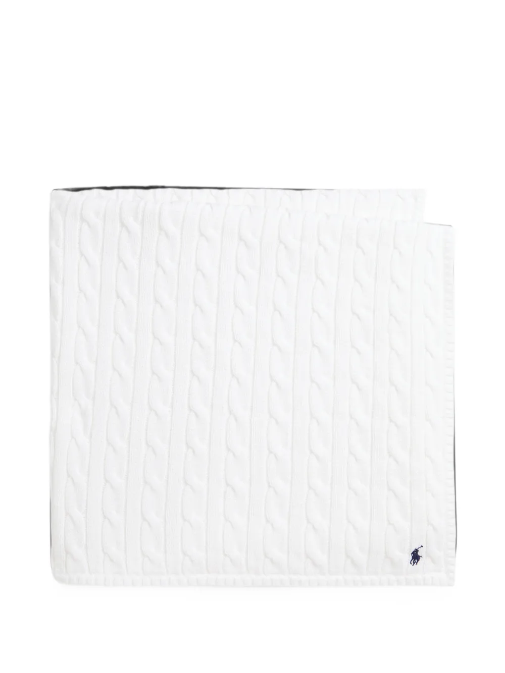 POLO RALPH LAUREN KIDS cable-knit cotton blanket - Bianco