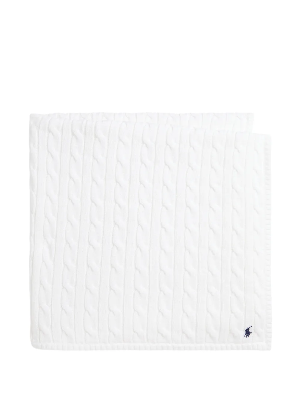 POLO RALPH LAUREN KIDS cable-knit cotton blanket - Bianco