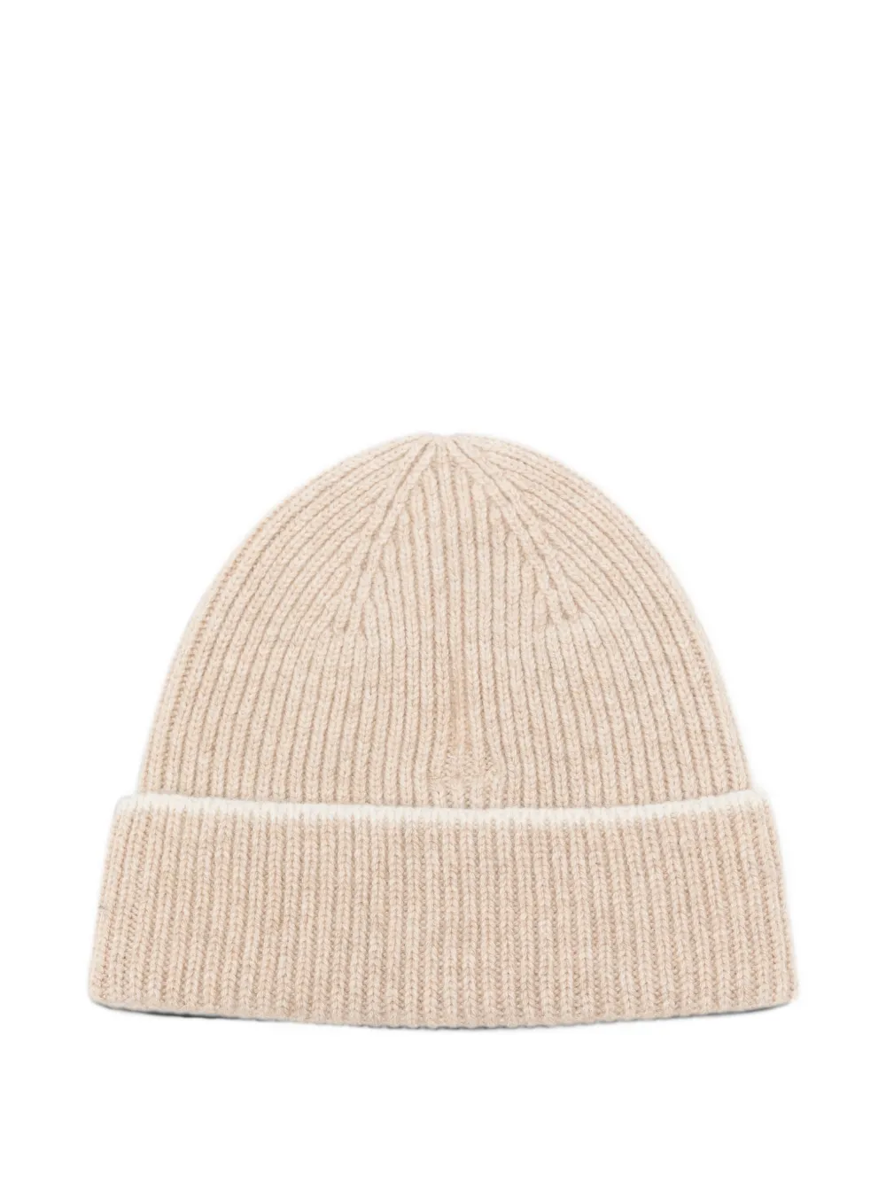 MC2 Saint Barth Kids logo-embroidered ribbed-knit beanie hat Beige