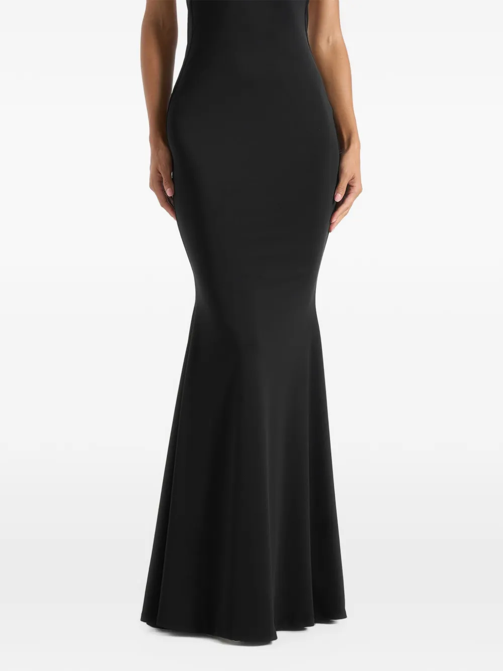 Manière De Voir Ondine in black halter fishtail maxi dress with hardware back detail - Nero