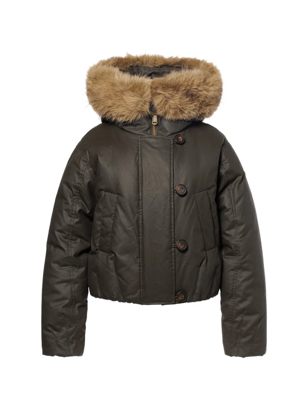 Goldbergh Nyoko faux-fur-trim jacket Groen