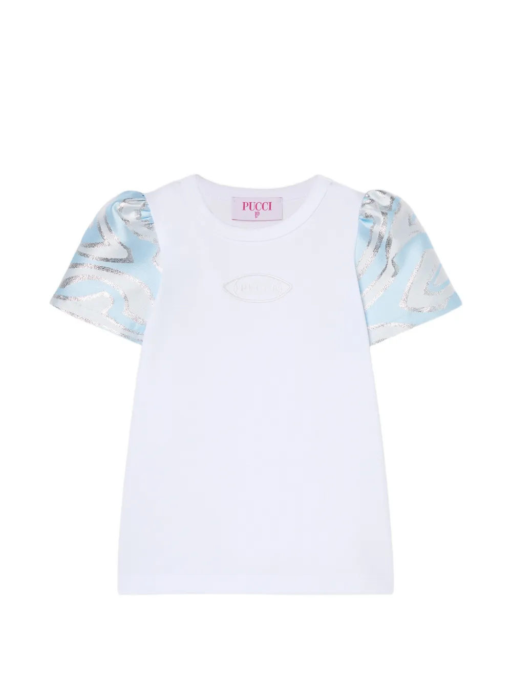 PUCCI Junior Lurex-sleeve T-shirt - Weiß
