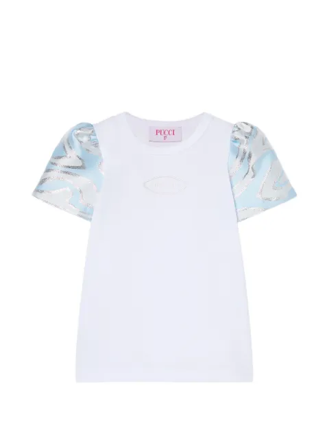 PUCCI Junior playera con mangas de lúrex