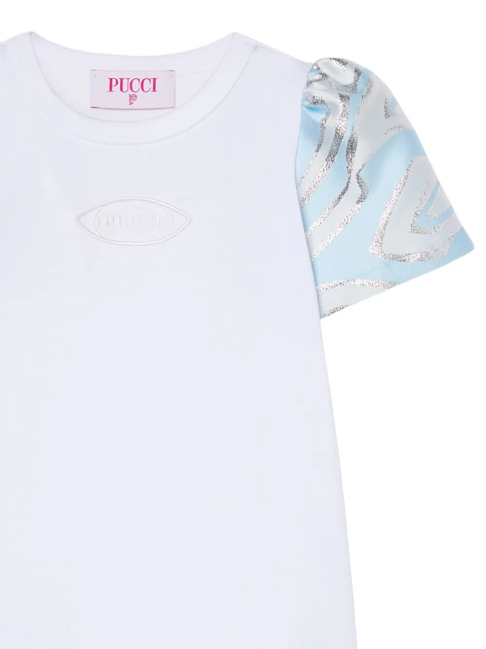 PUCCI Junior Lurex-sleeve T-shirt Wit