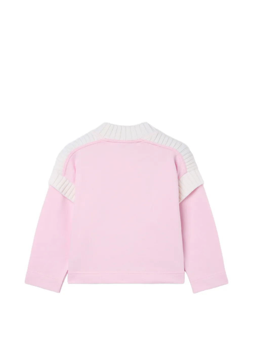PUCCI Junior logo-embroidered ribbed-panel sweatshirt Roze