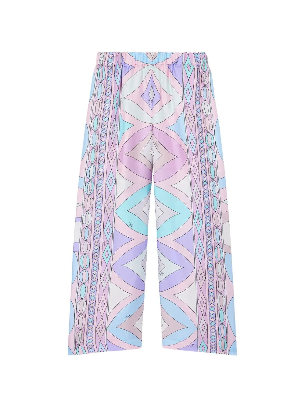 PUCCI Junior Collane print silk trousers - Rosa