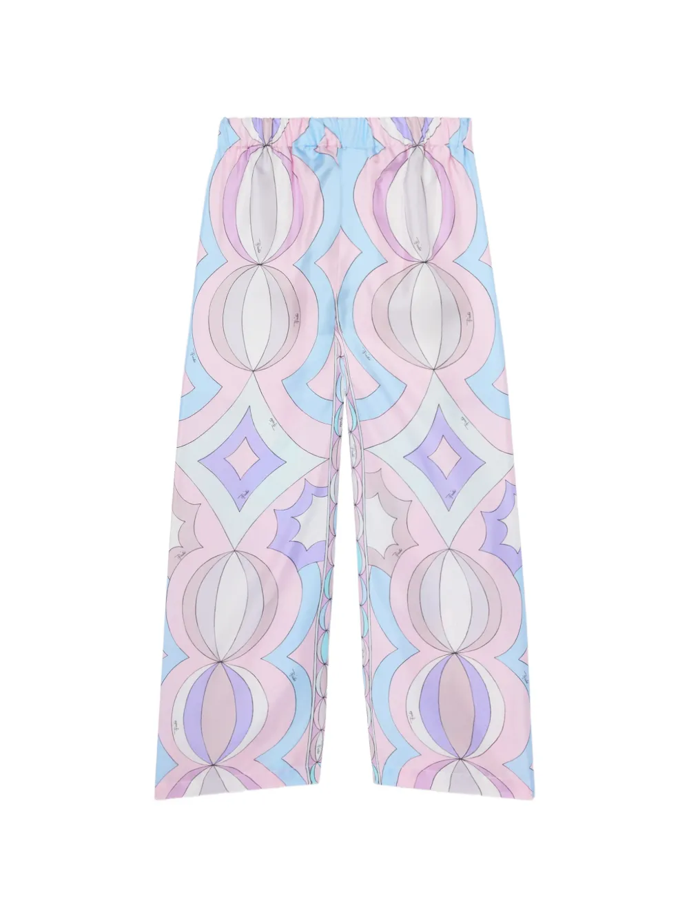 PUCCI Junior Collane print silk trousers Roze