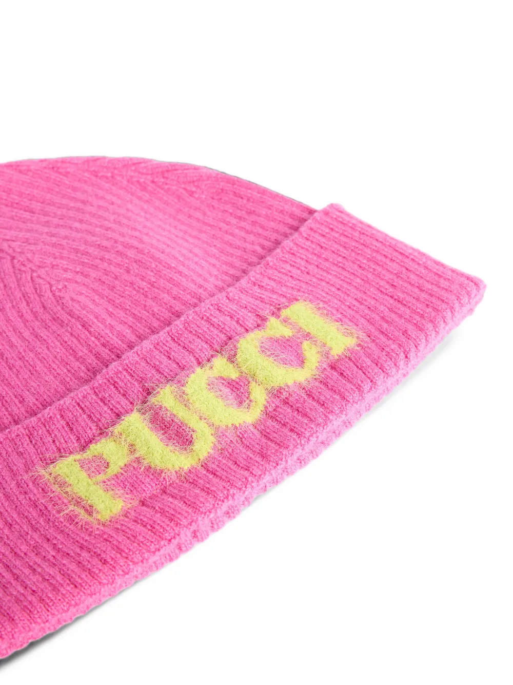 PUCCI Junior logo-intarsia ribbed knitted hat Roze