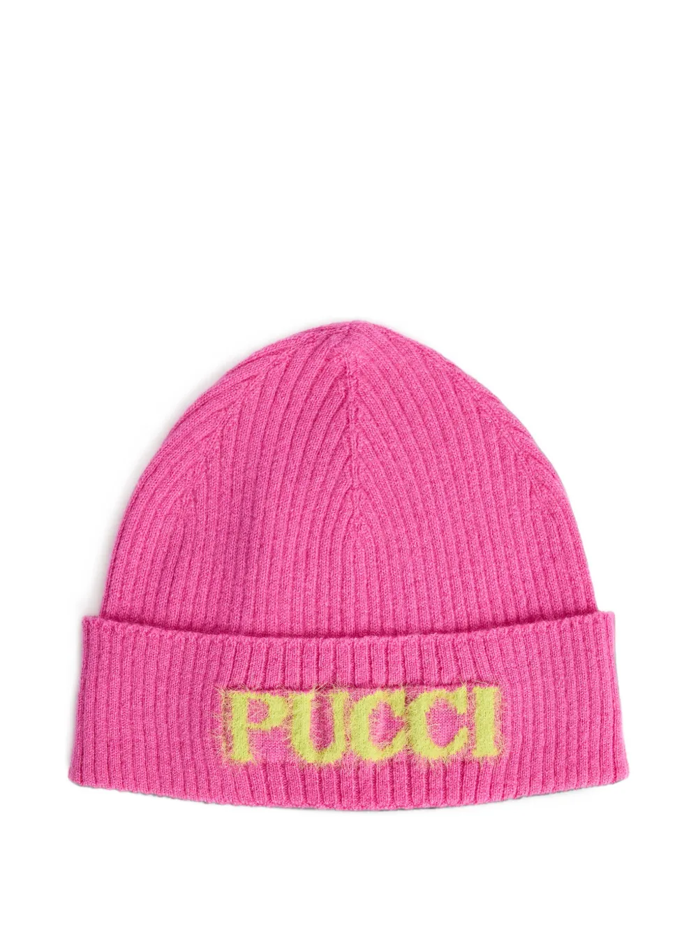 PUCCI Junior logo-intarsia ribbed knitted hat - Rose PUCCI Junior logo-intarsia ribbed knitted hat - Rose