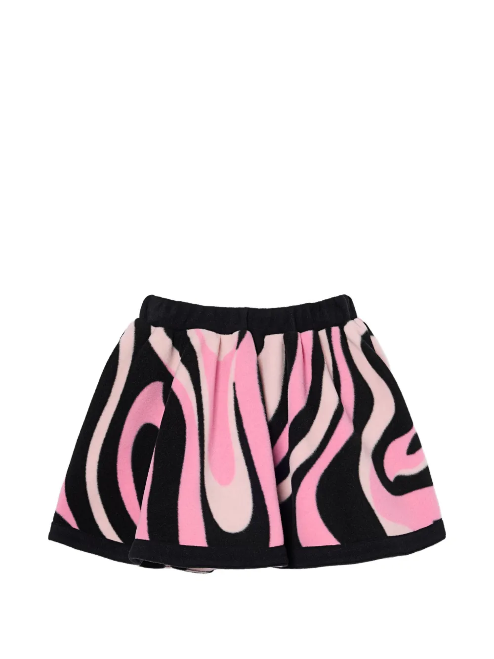 PUCCI Junior Marmo printed-fleece mini skirt Zwart