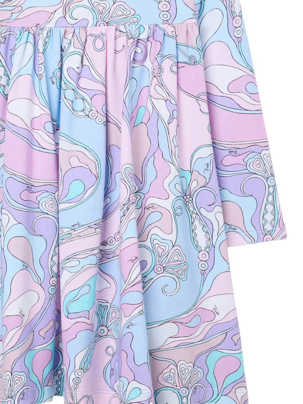 PUCCI Junior Orchidee print long-sleeve mini dress Roze