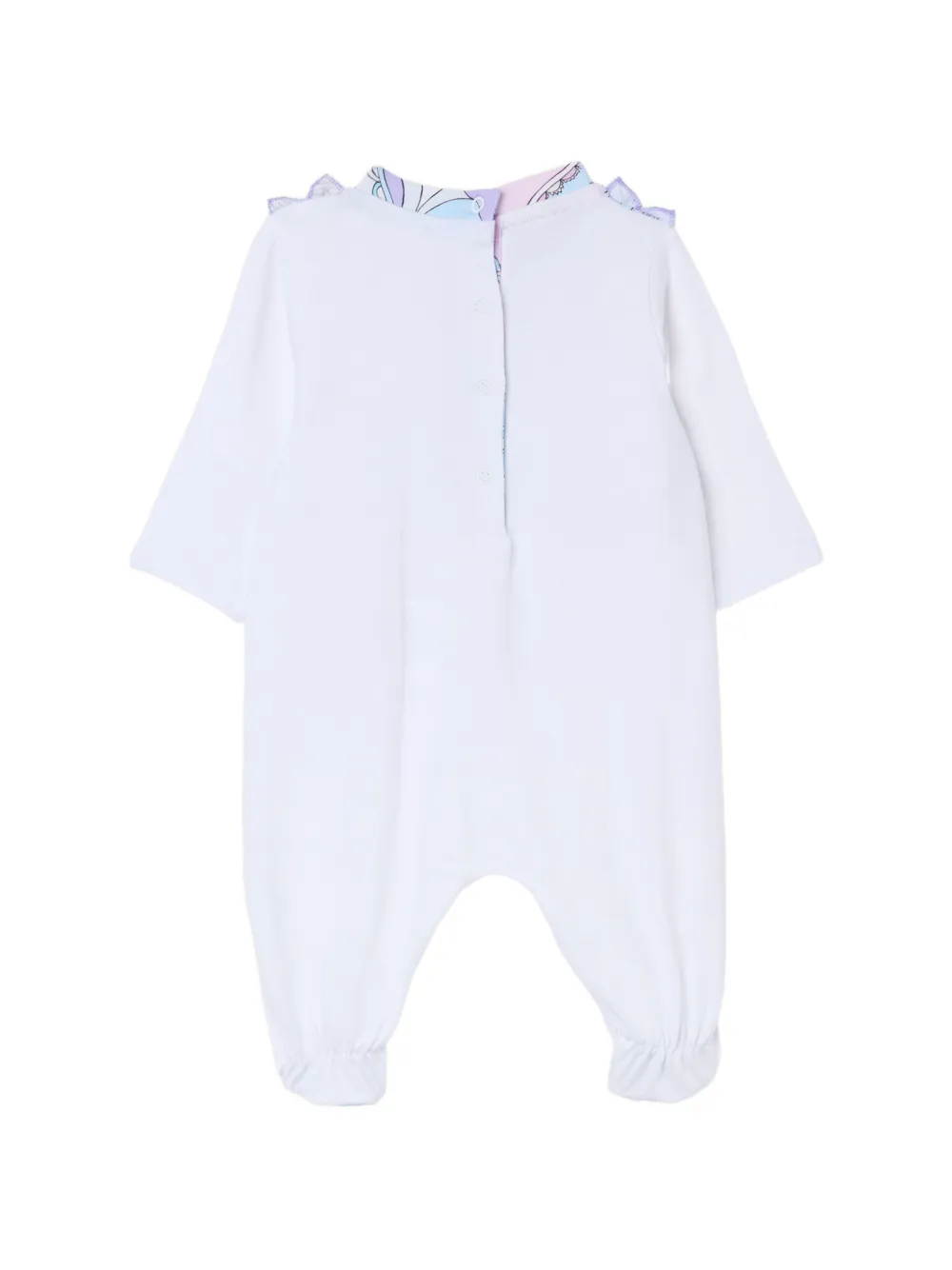 PUCCI Junior Orchidee print ruffled babygrow set (set of three) Wit