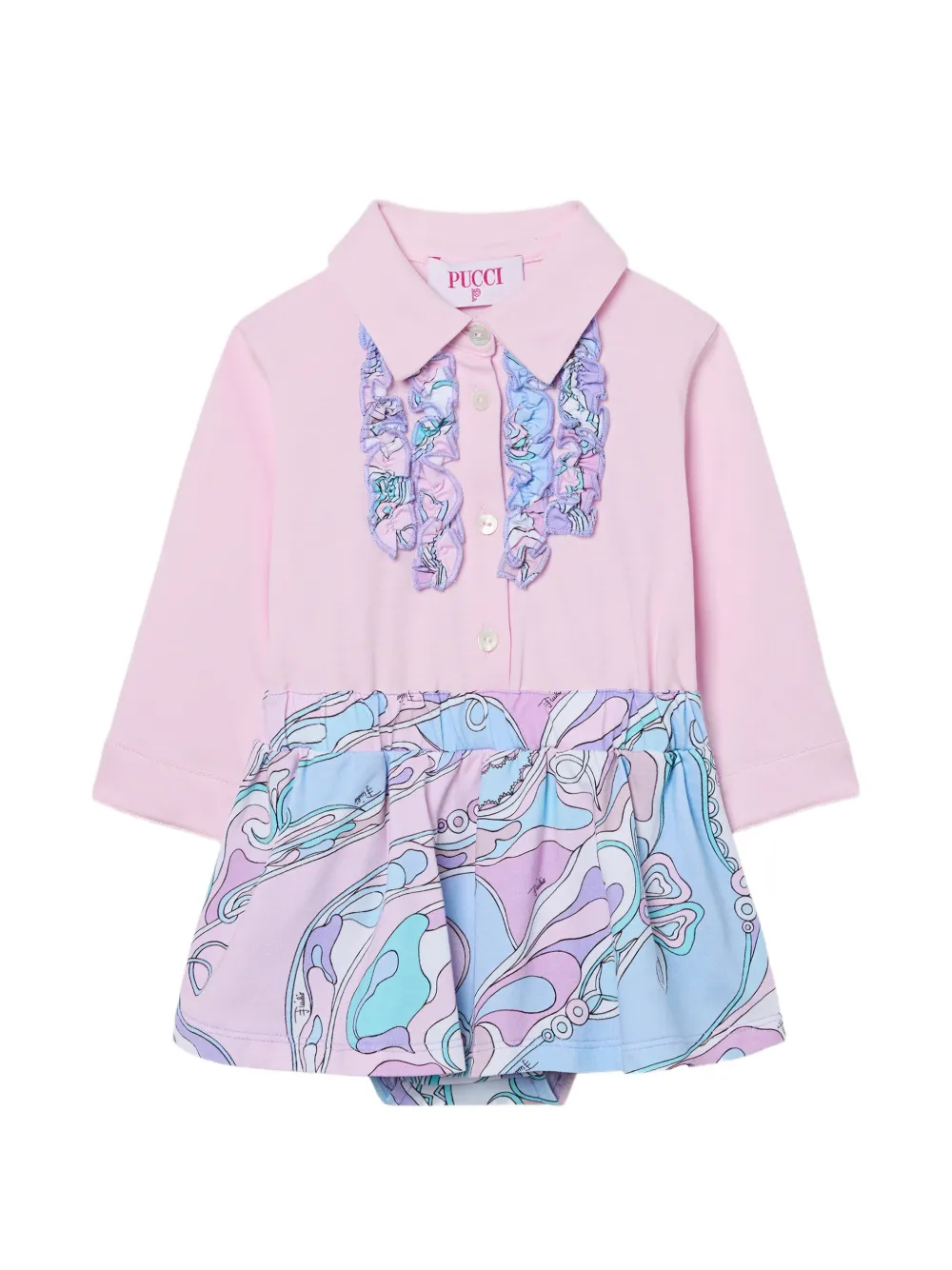 PUCCI Junior ruffled patterned body - Rosa