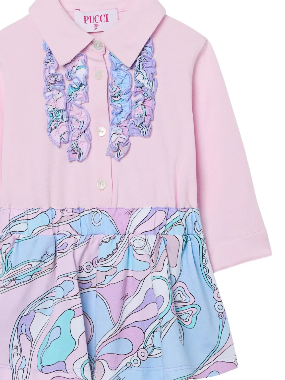 PUCCI Junior ruffled patterned body Roze