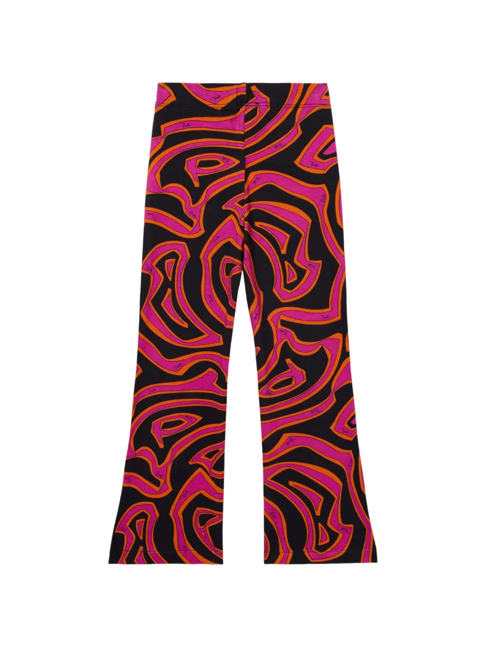 PUCCI Junior Labirinto print flared trousers Zwart