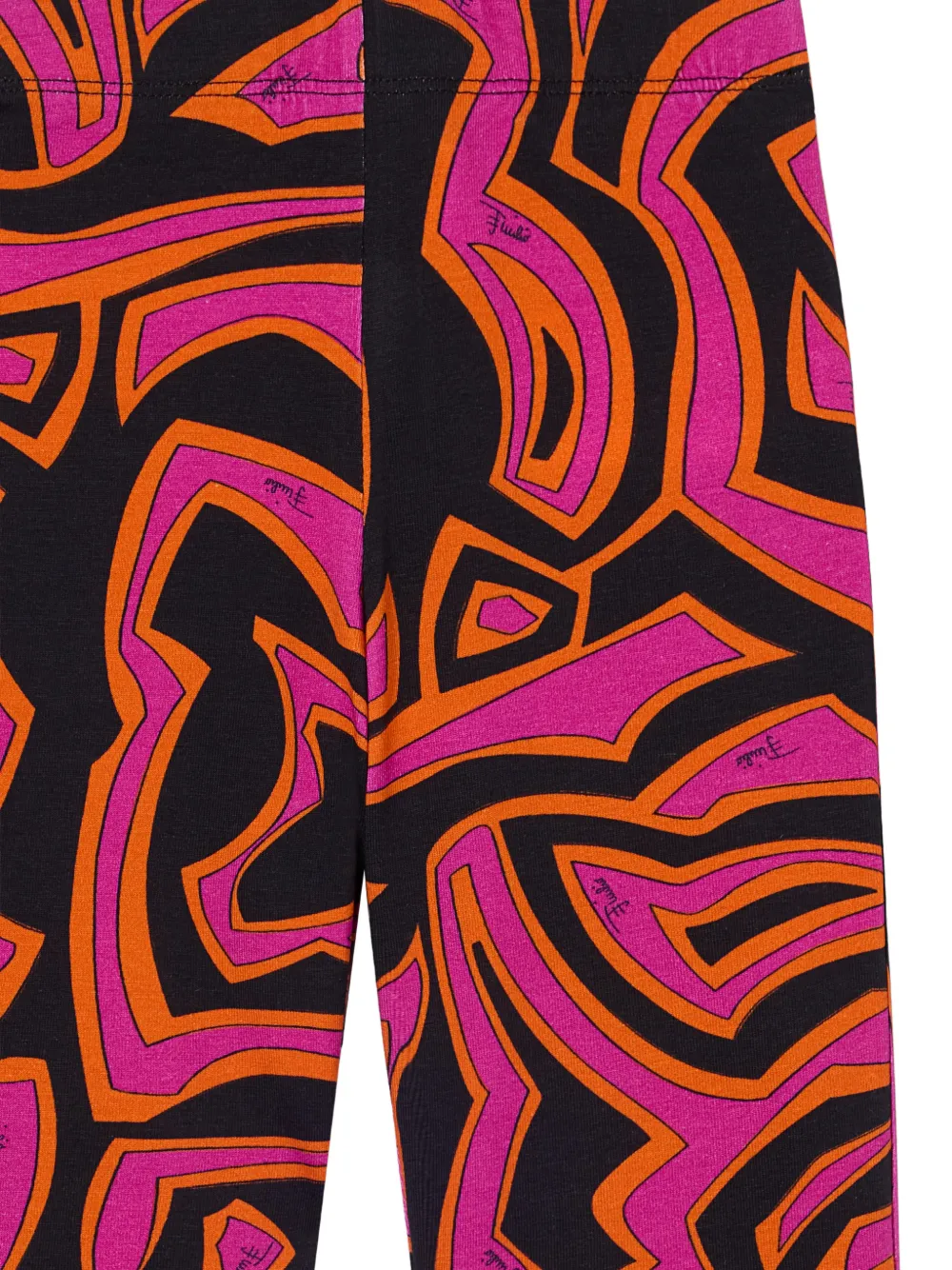 PUCCI Junior Labirinto print flared trousers Zwart