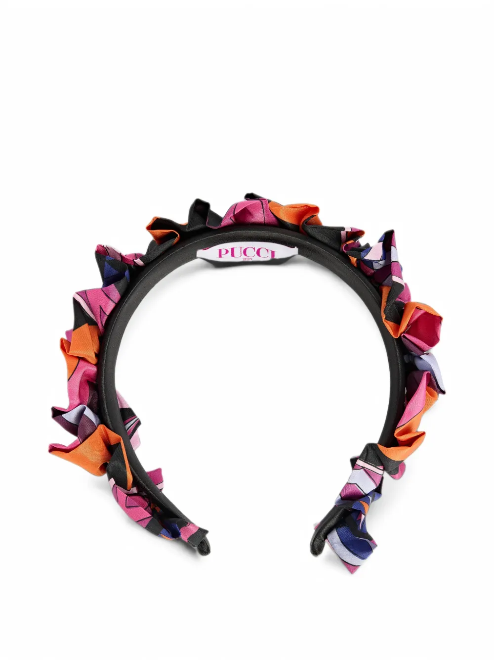 PUCCI Junior Collane print ruffled hairband - Schwarz