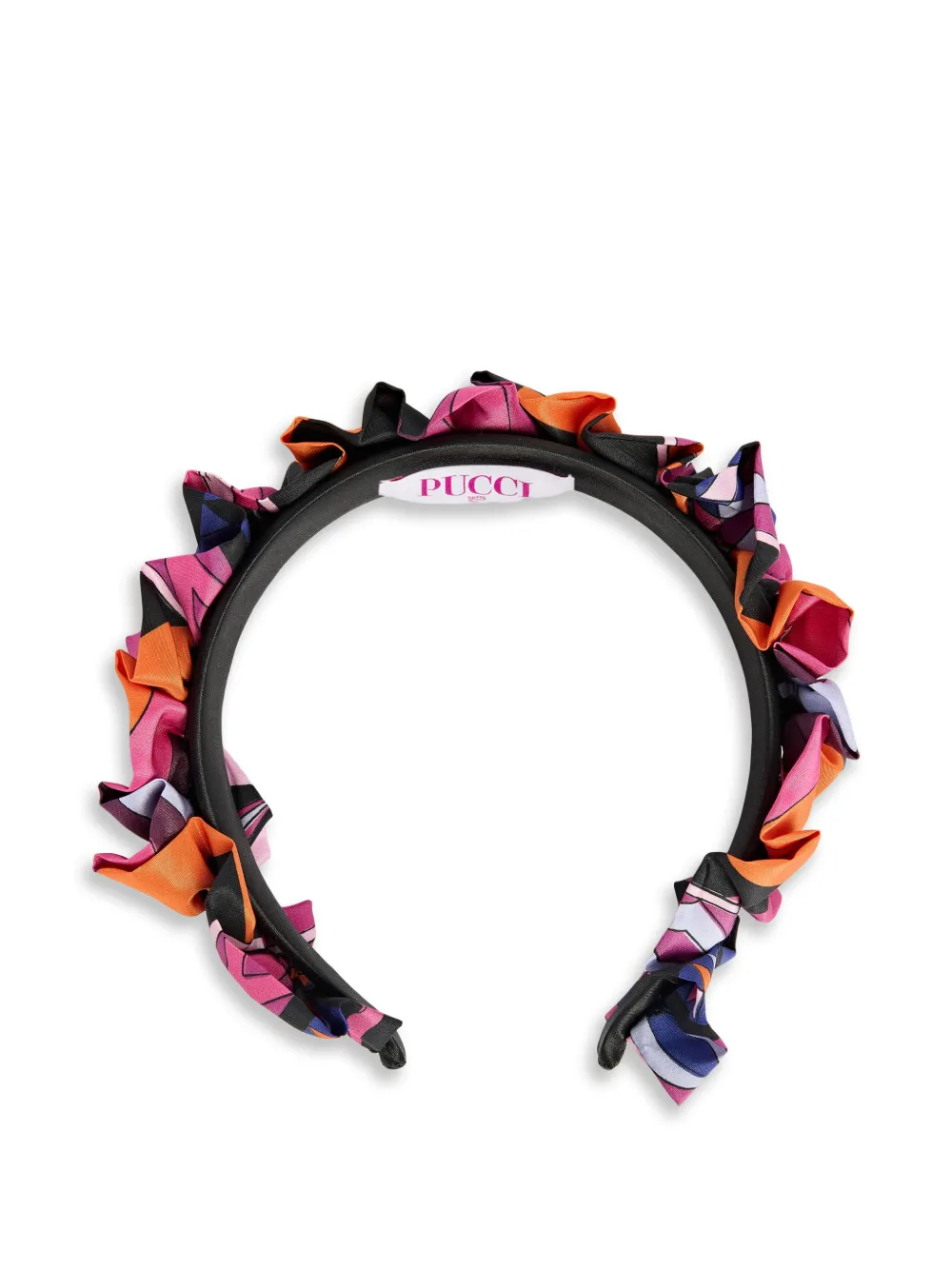 PUCCI Junior Haarband met Collane-print en ruches Zwart