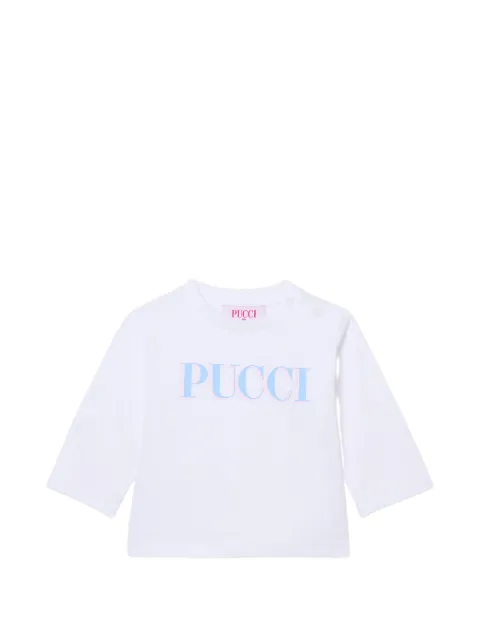 PUCCI Junior playera manga larga con logo estampado